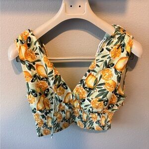 Abercrombie & Fitch Citrus Print Crop Top